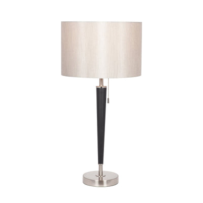 Ruma Brushed Silver & Matt Black Metal Table Lamp | Table Lamps | Rūma