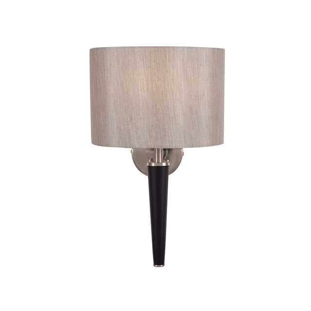 Ruma Brushed Silver & Matt Black Metal Wall Lamp | Wall Lighting | Rūma