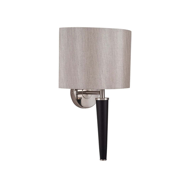 Ruma Brushed Silver & Matt Black Metal Wall Lamp | Wall Lighting | Rūma