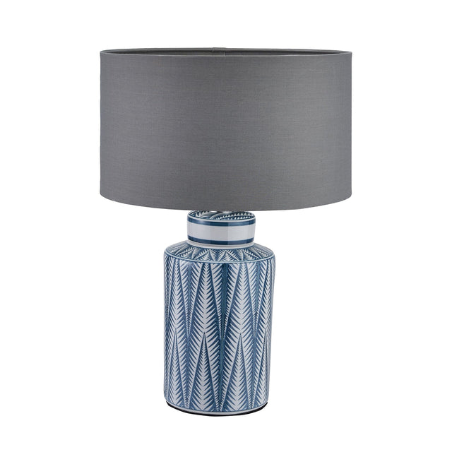 Ruma Blue and White Aztec Pattern Ceramic Table Lamp | Lighting | Rūma