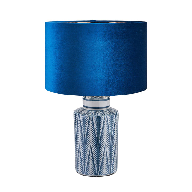 Ruma Blue and White Aztec Pattern Ceramic Table Lamp | Lighting | Rūma