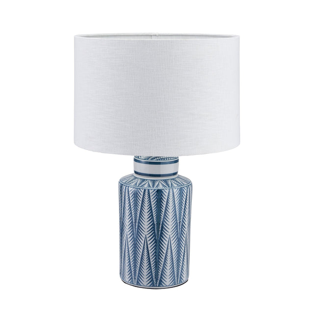 Ruma Blue and White Aztec Pattern Ceramic Table Lamp | Lighting | Rūma