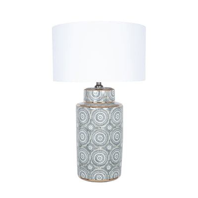 Ruma Circle Pattern Ceramic Table Lamp | Lighting | Rūma