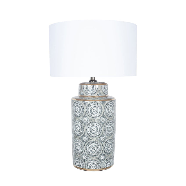 Ruma Circle Pattern Ceramic Table Lamp | Lighting | Rūma