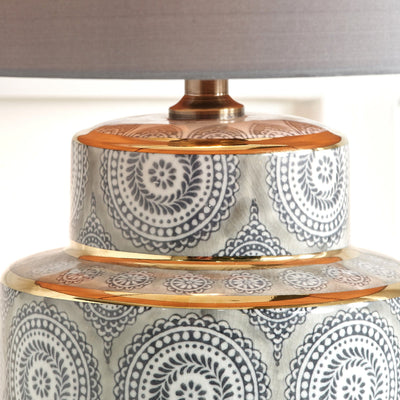 Ruma Circle Pattern Ceramic Table Lamp | Lighting | Rūma