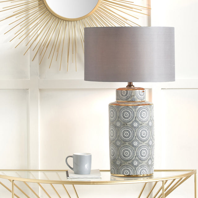 Ruma Circle Pattern Ceramic Table Lamp | Lighting | Rūma