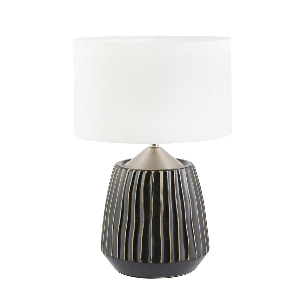 Ruma Grey Textured Ceramic Table Lamp | Lighting | Rūma