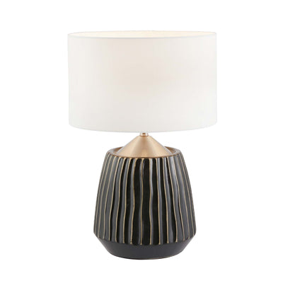 Ruma Grey Textured Ceramic Table Lamp | Lighting | Rūma