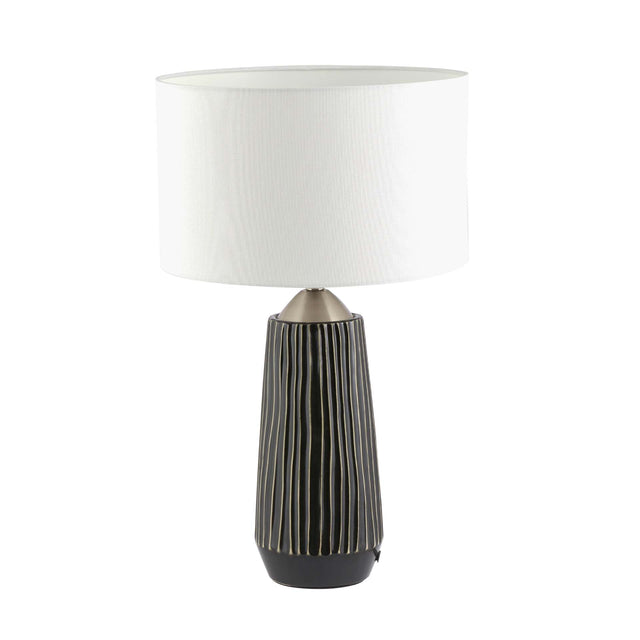 Ruma Grey Textured Ceramic Tall Table Lamp | Lighting | Rūma