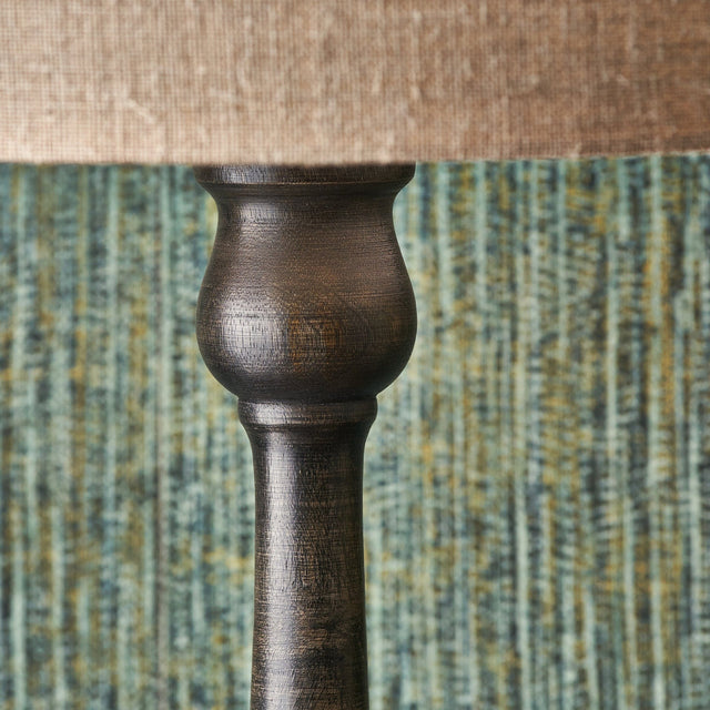 Ruma Antique Black Wood Table Lamp | Home Lighting | Rūma