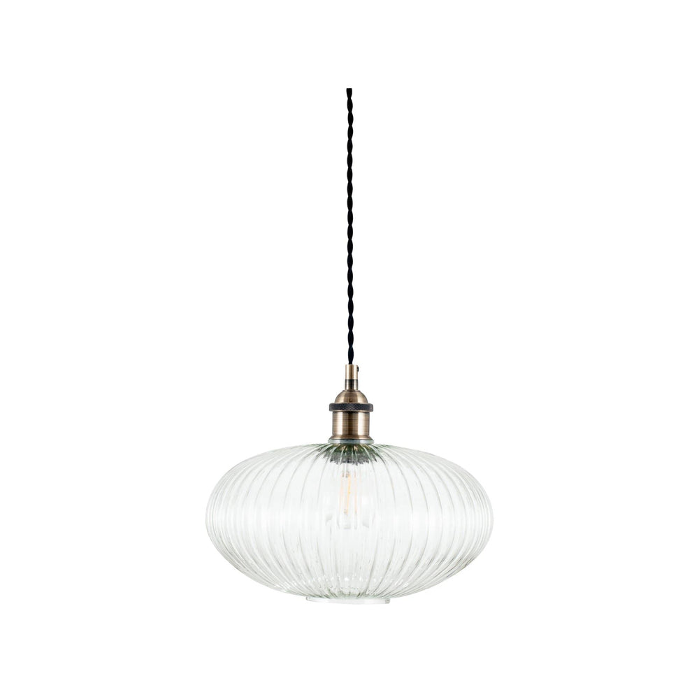 Ruma Clear Ribbed Glass Oval Pendant | Lighting | Ruma