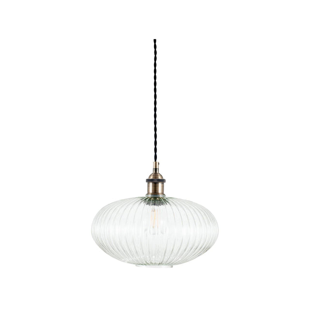 Ruma Clear Ribbed Glass Oval Pendant | Lighting | Ruma