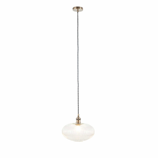 Ruma Clear Ribbed Glass Oval Pendant | Lighting | Ruma