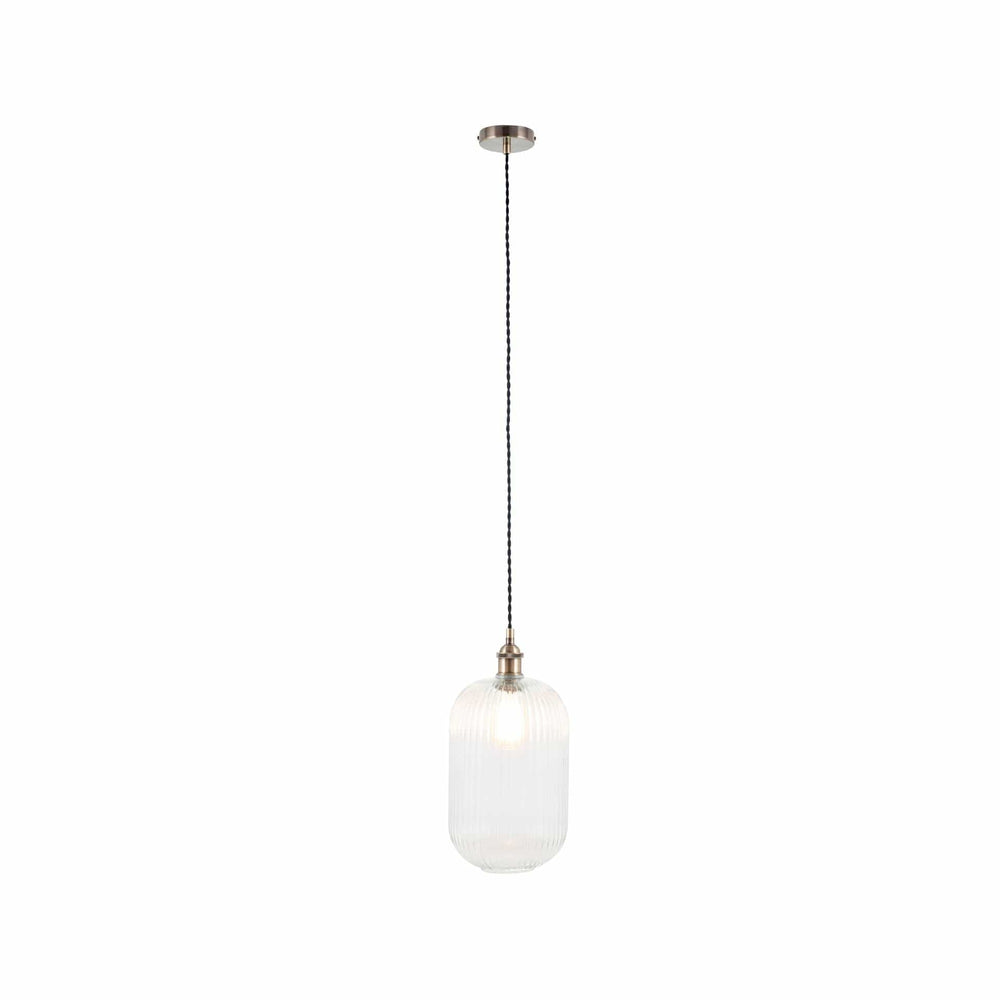 Ruma Clear Ribbed Glass Tall Pendant | Lighting | Ruma