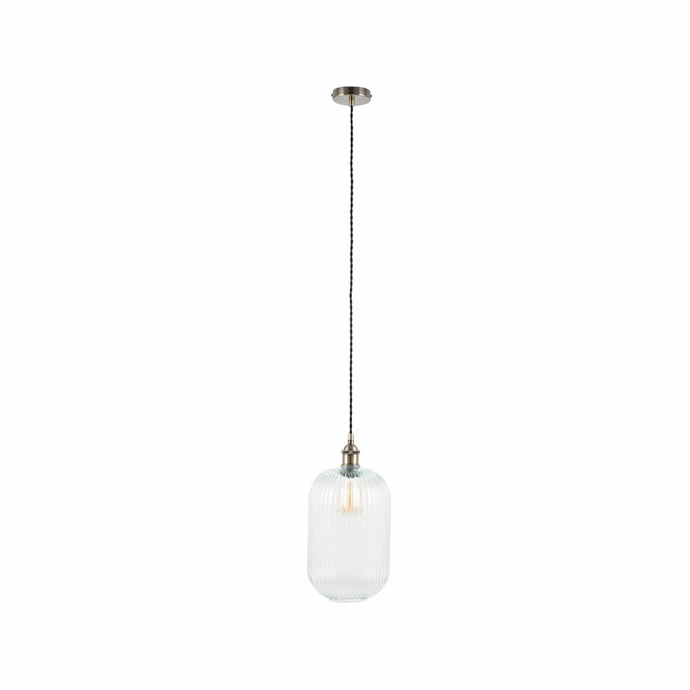 Ruma Clear Ribbed Glass Tall Pendant | Lighting | Ruma
