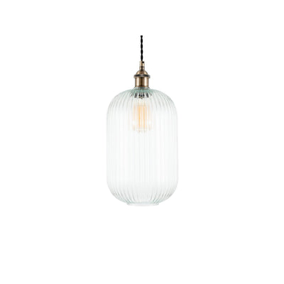 Ruma Clear Ribbed Glass Tall Pendant | Lighting | Ruma