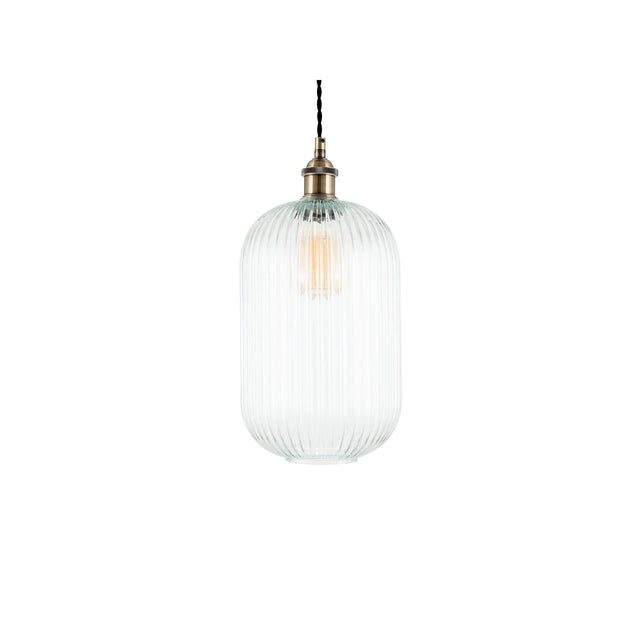 Ruma Clear Ribbed Glass Tall Pendant | Lighting | Ruma