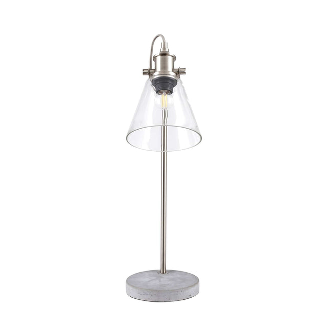 Ruma Concrete, Chrome and Glass Table Lamp | Lighting | Rūma