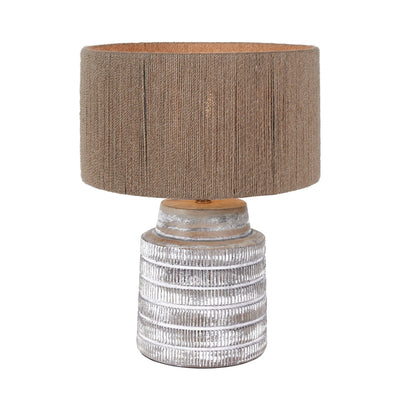 Ruma White Wash Wood Textured Short Table Lamp | Lighting | Rūma