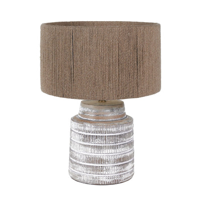 Ruma White Wash Wood Textured Short Table Lamp | Lighting | Rūma