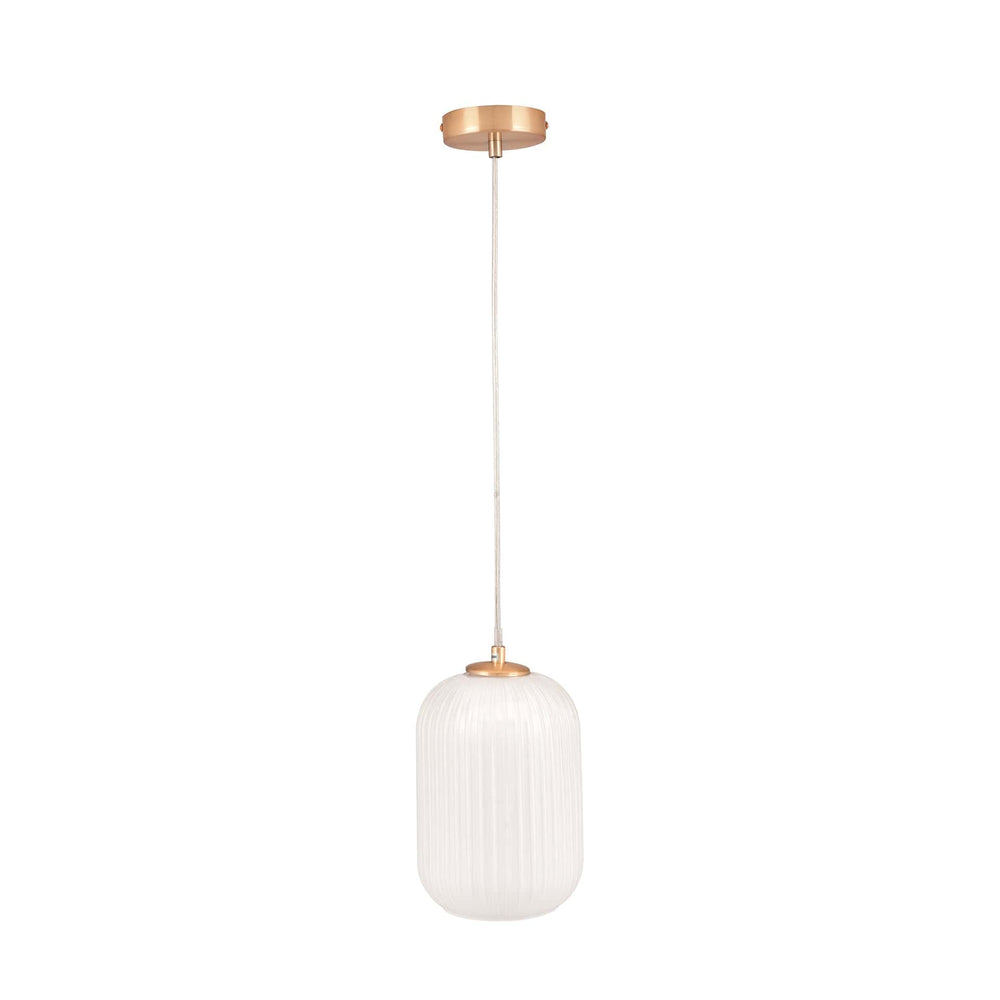 Ruma White Ribbed Glass Pendant | Lighting | Rūma