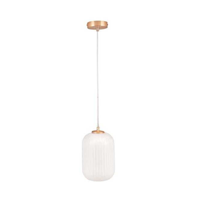 Ruma White Ribbed Glass Pendant | Lighting | Rūma