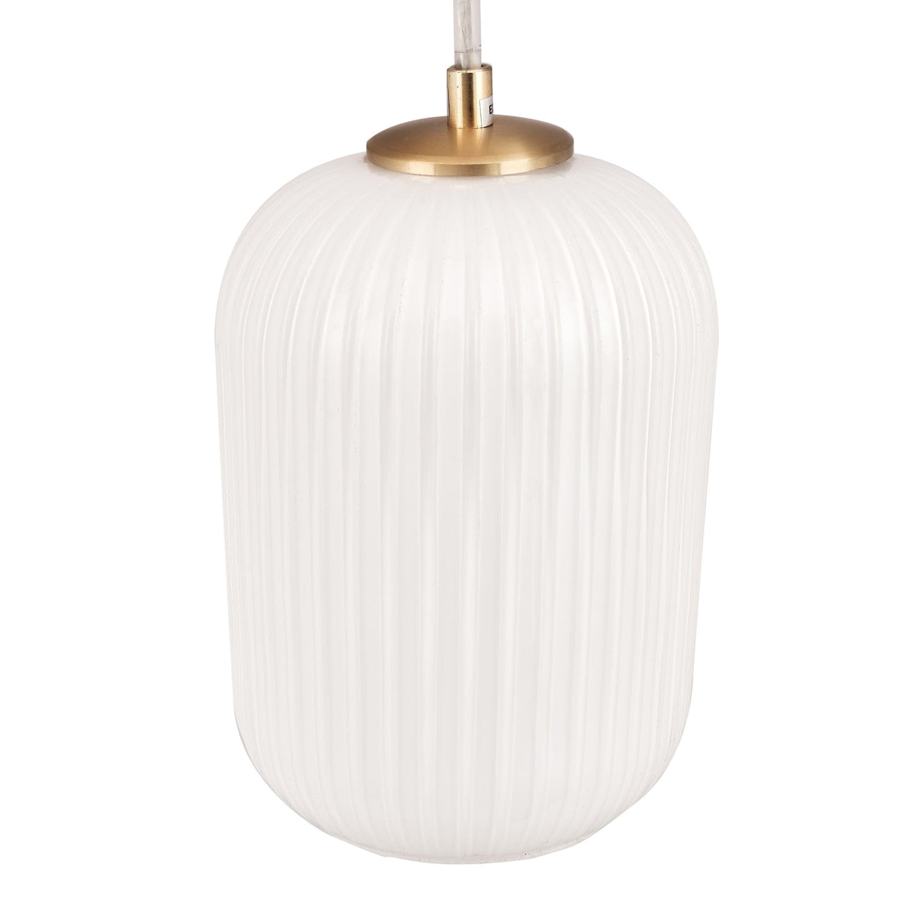 White Ribbed Glass Pendant | Lighting