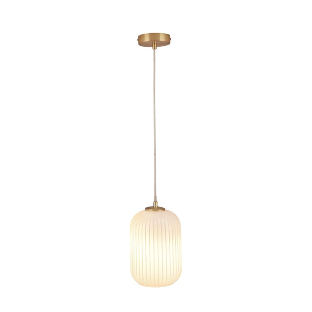 Ruma White Ribbed Glass Pendant | Lighting | Rūma