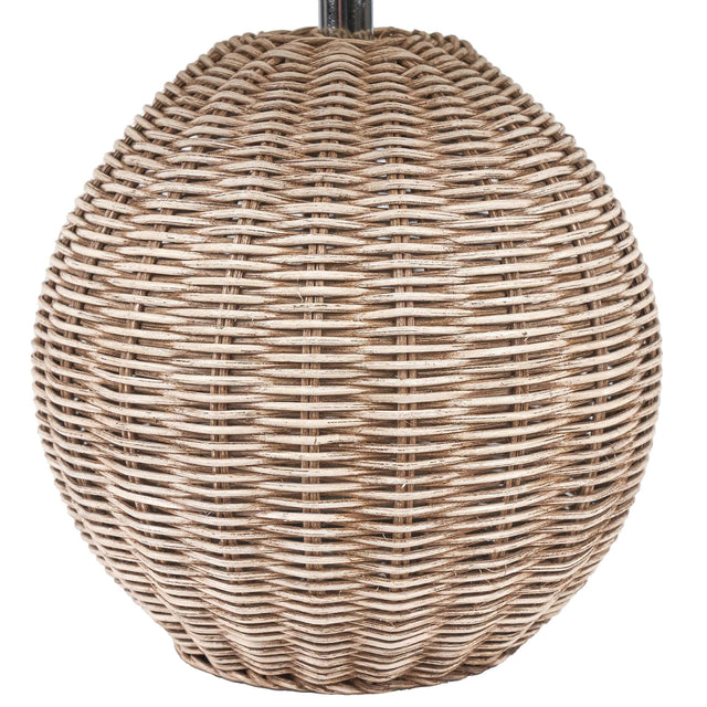 Manila Small Rattan Cream Wash Bedside Table Lamp Set Of 2