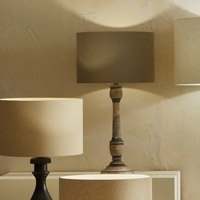 Ruma Vintage Grey and White Wash Mango Wood Table Lamp | Lighting | Ruma