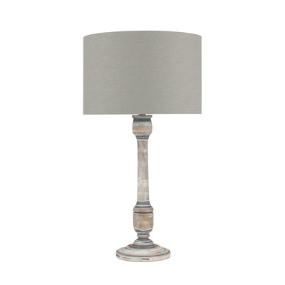 Ruma Vintage Grey and White Wash Mango Wood Table Lamp | Lighting | Ruma
