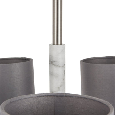Ruma Silver and Grey Marble 3 Arm Pendant | Lighting | Rūma