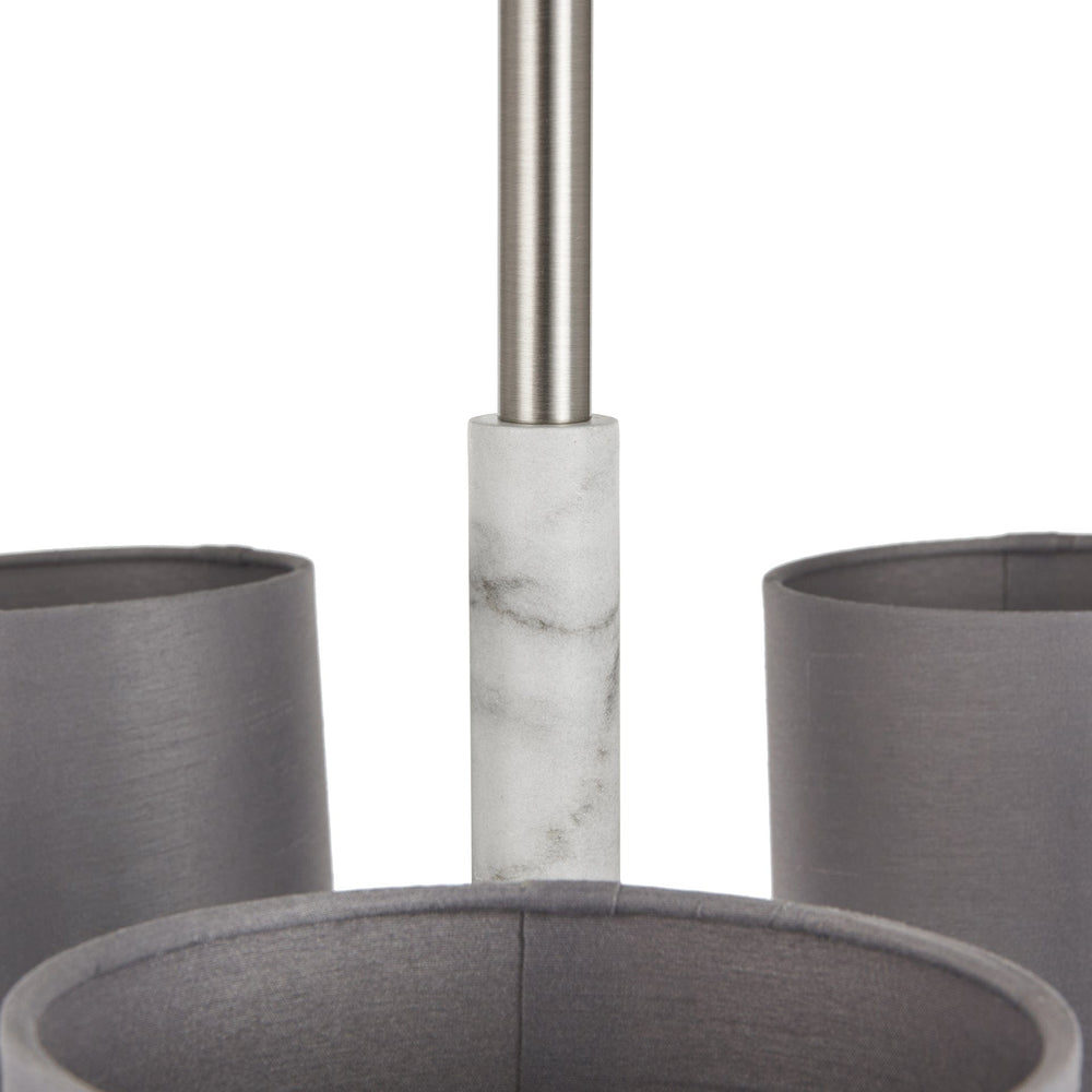 Ruma Silver and Grey Marble 3 Arm Pendant | Lighting | Rūma