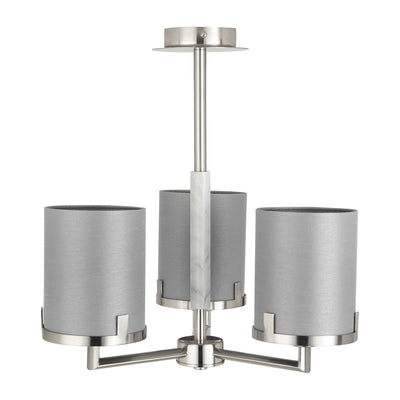 Ruma Silver and Grey Marble 3 Arm Pendant | Lighting | Rūma