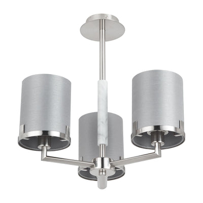 Ruma Silver and Grey Marble 3 Arm Pendant | Lighting | Rūma