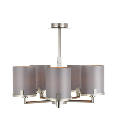 Ruma Silver and Grey Marble 5 Arm Pendant | Lighting | Rūma