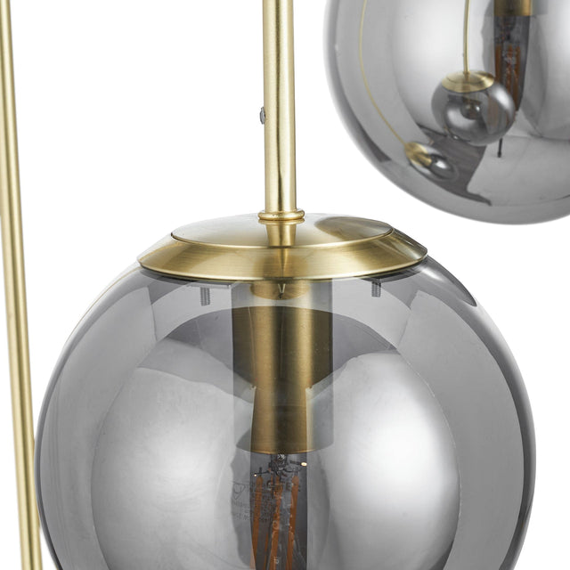 Ruma Smoke Glass Orb and Gold Metal Pendant | Lighting | Rūma