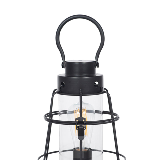 Ruma Black Metal & Glass Oil Lantern Table Lamp | Table Lamps | Rūma
