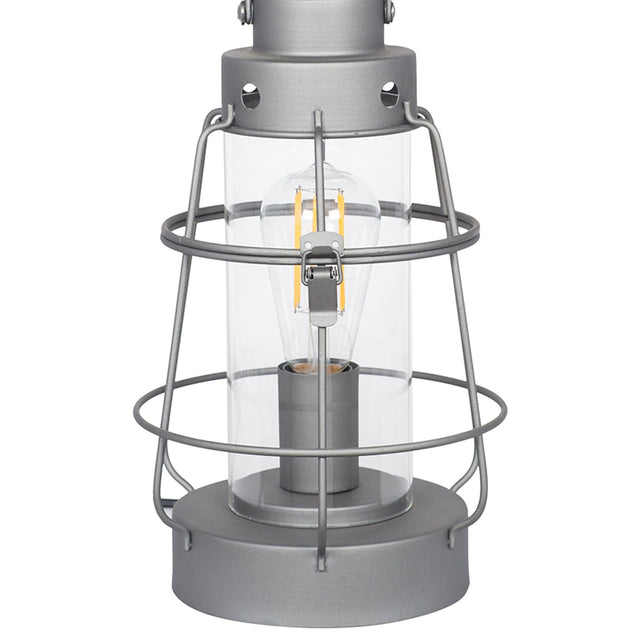 Ruma Grey Metal & Glass Oil Lantern Table Lamp | Table Lamps | Rūma
