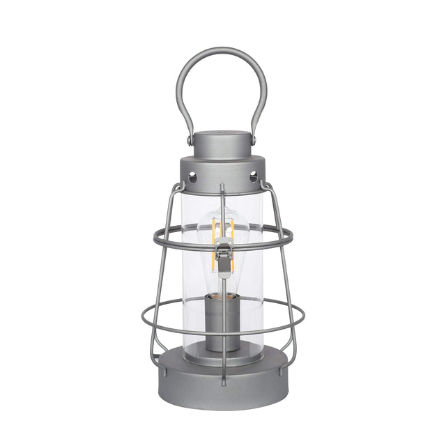 Ruma Grey Metal & Glass Oil Lantern Table Lamp | Table Lamps | Rūma