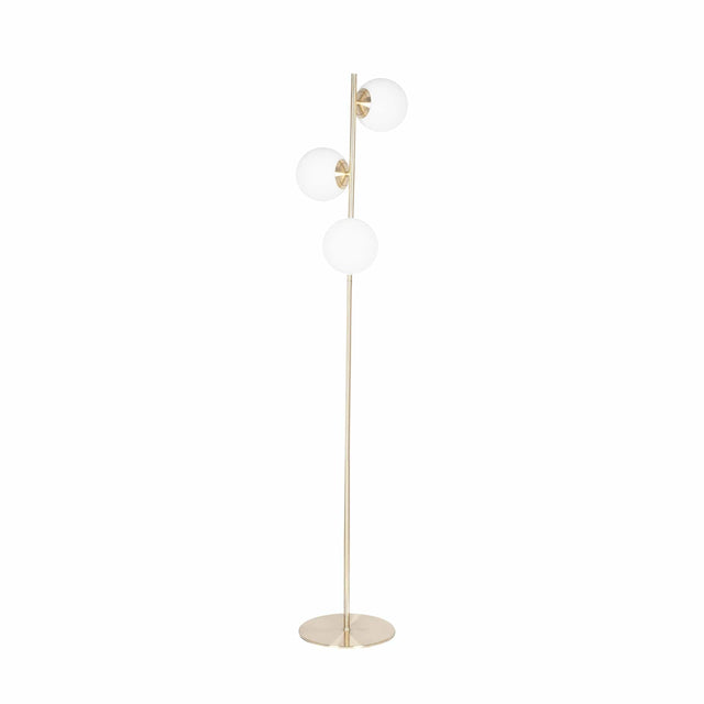 Ruma White Glass Orb and Gold Floor Lamp | Lighting | Rūma