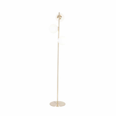 Ruma White Glass Orb and Gold Floor Lamp | Lighting | Rūma
