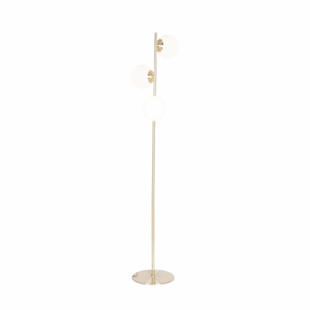 Ruma White Glass Orb and Gold Floor Lamp | Lighting | Rūma