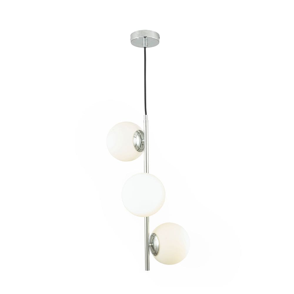 Ruma White Orb And Silver Metal Pendant | Lighting | Rūma