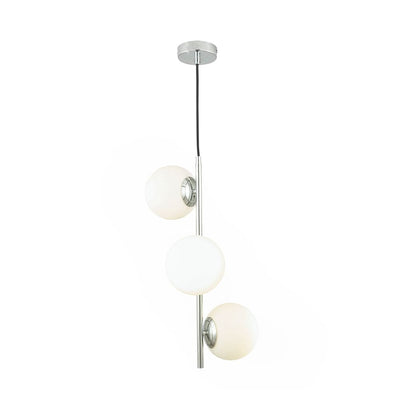 Ruma White Orb And Silver Metal Pendant | Lighting | Rūma