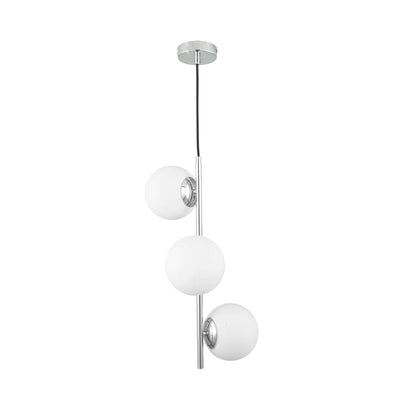 Ruma White Orb And Silver Metal Pendant | Lighting | Rūma