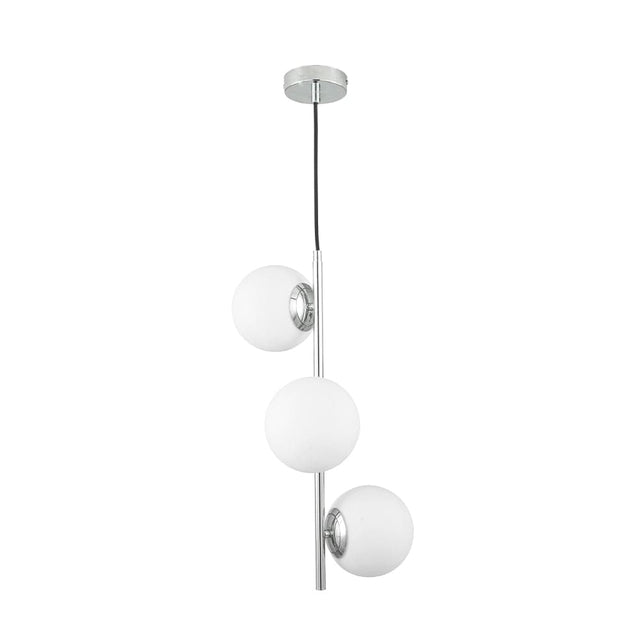 Ruma White Orb And Silver Metal Pendant | Lighting | Rūma