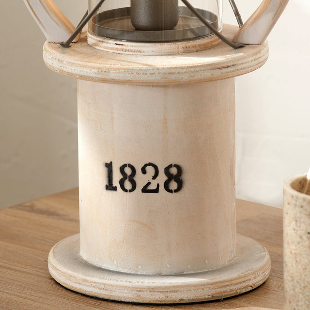 Ruma White Wood Lantern Table Lamp | Home Lighting | Rūma