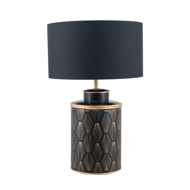 Ruma Black Art Deco Hand Painted Table Lamp | Lighting | Ruma