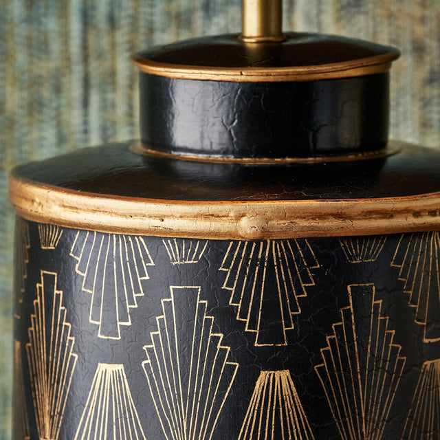 Ruma Black Art Deco Hand Painted Table Lamp | Lighting | Ruma